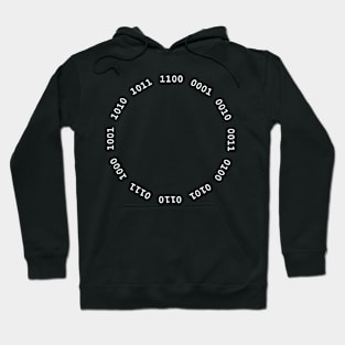 Binary clock, white lettering Hoodie